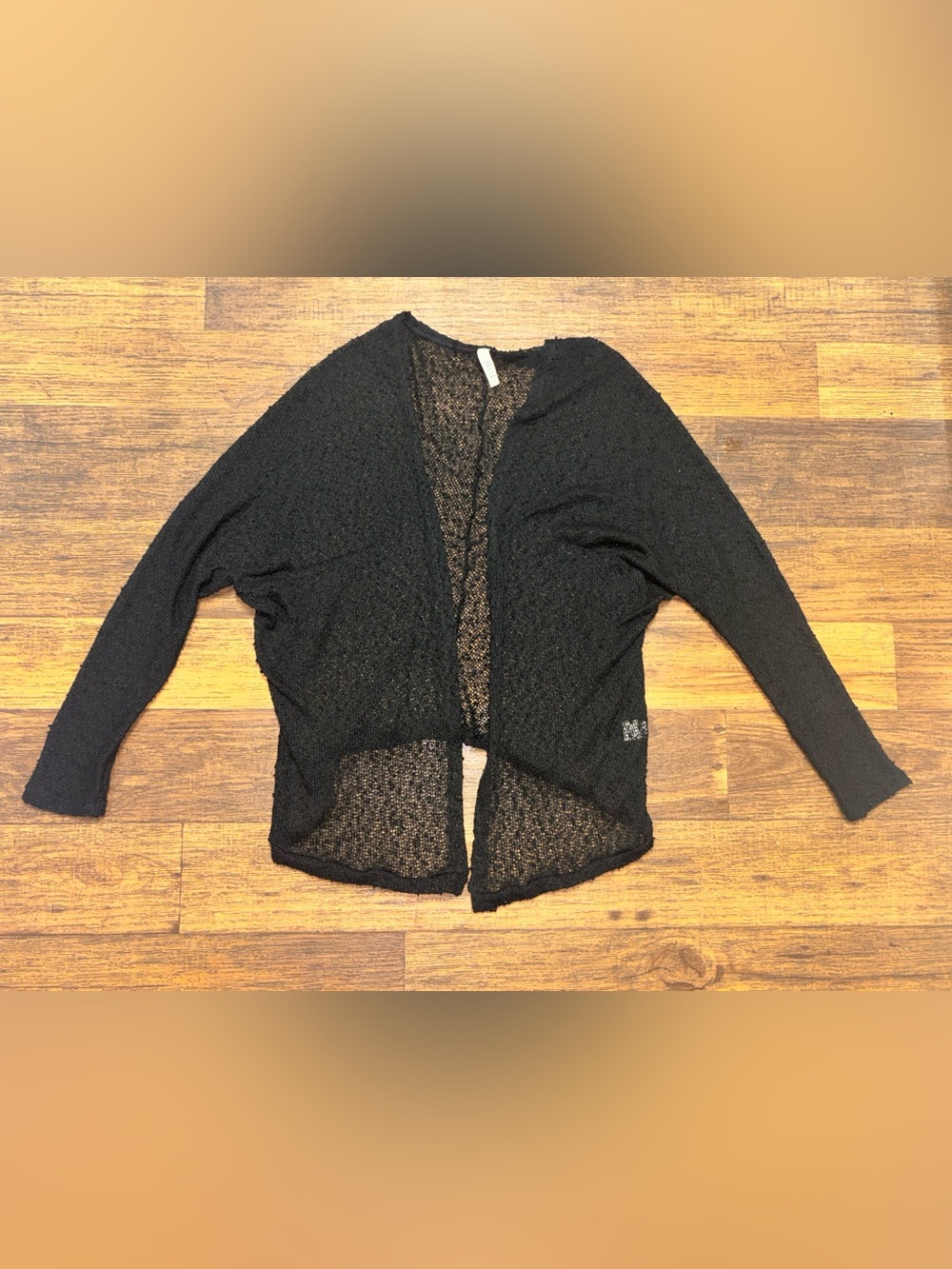 Jolie Black Open-Front Lightweight Cardigan